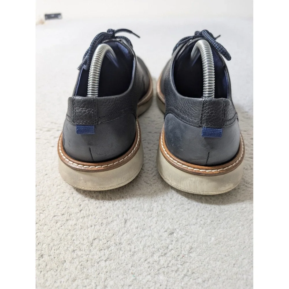 Ecco Hybrid Derby Shoes Mens 42 Blue Pebbled Leather Lace Up‎ Casual 511844